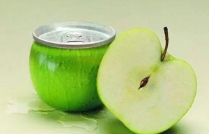 Creative synthesis, use PS to synthesize a green apple can – photo synthesis